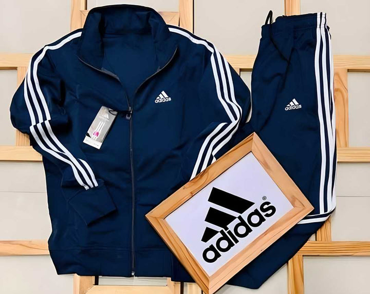 Adidas Men's Side Stripe 4 Way Lycra Track Suit